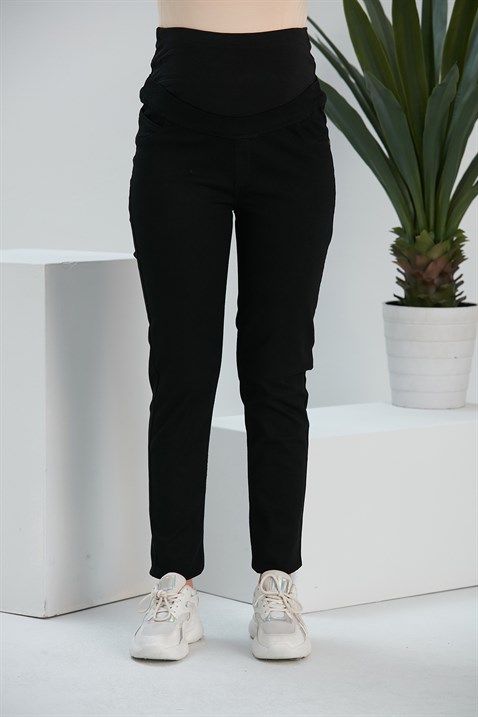 Gör&Sin Cep Detaylı Hamile Siyah Kot Pantolon