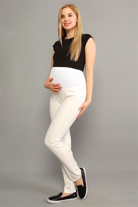 Gör&Sin Hamile Beyaz Kumaş Pantolon